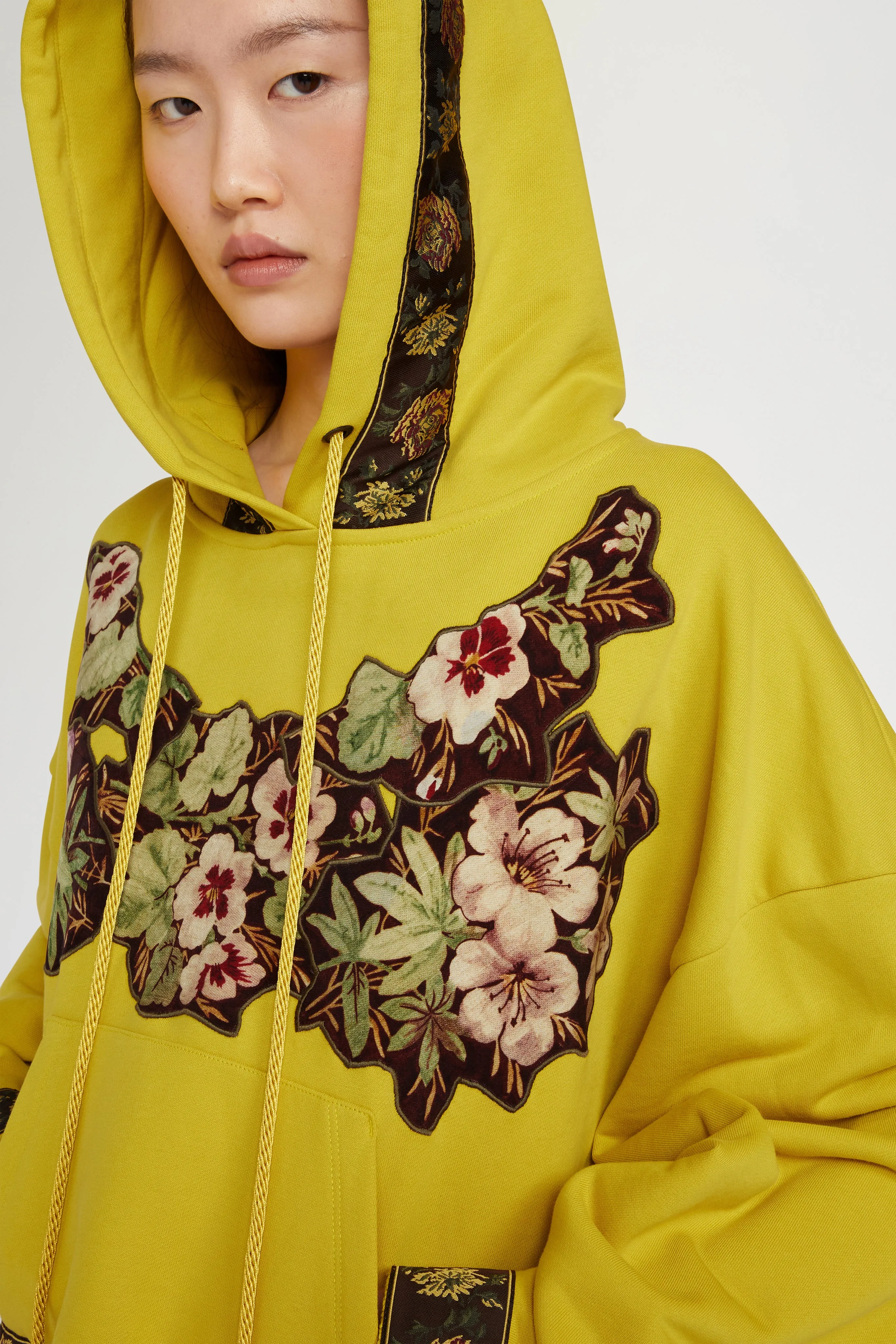 Yellow Oversize Hoodie with Floral Jacquard sold by Antonio Marras product image thumbnail 4