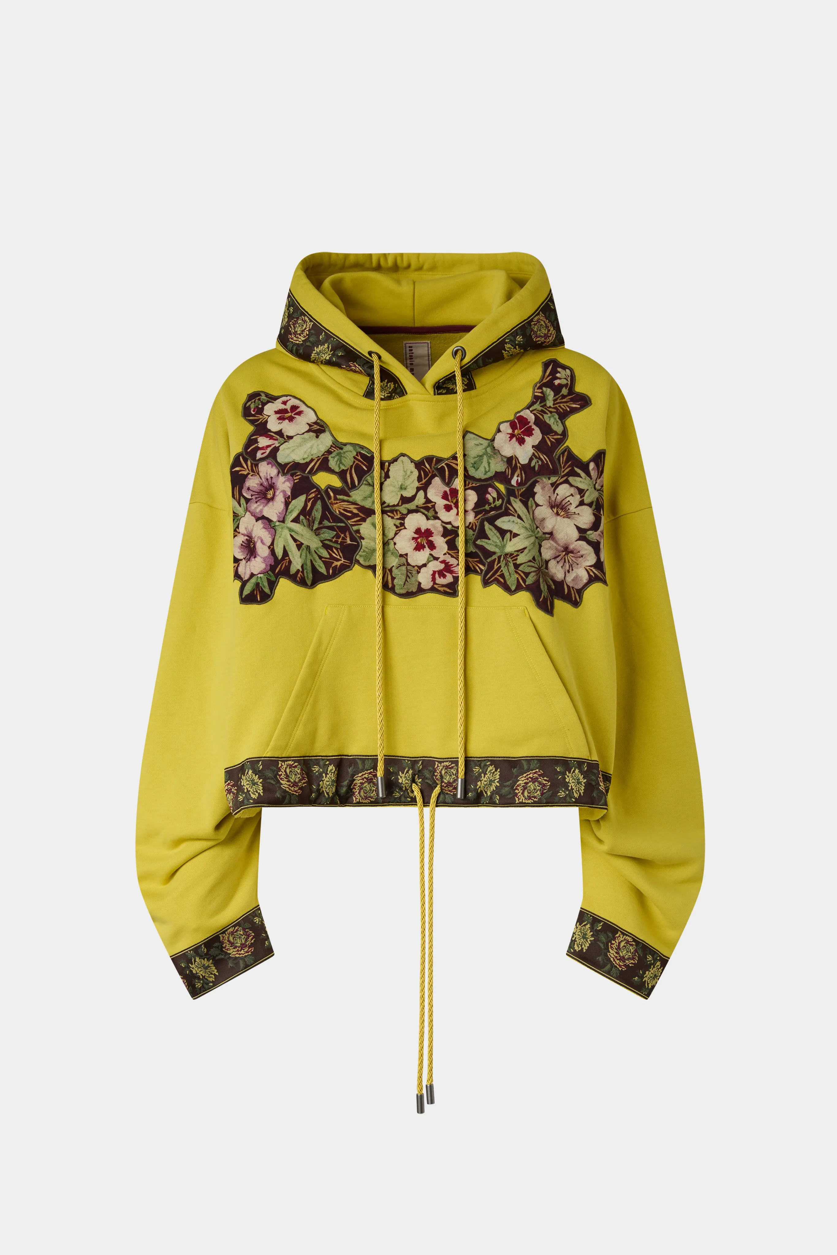 Yellow Oversize Hoodie with Floral Jacquard sold by Antonio Marras