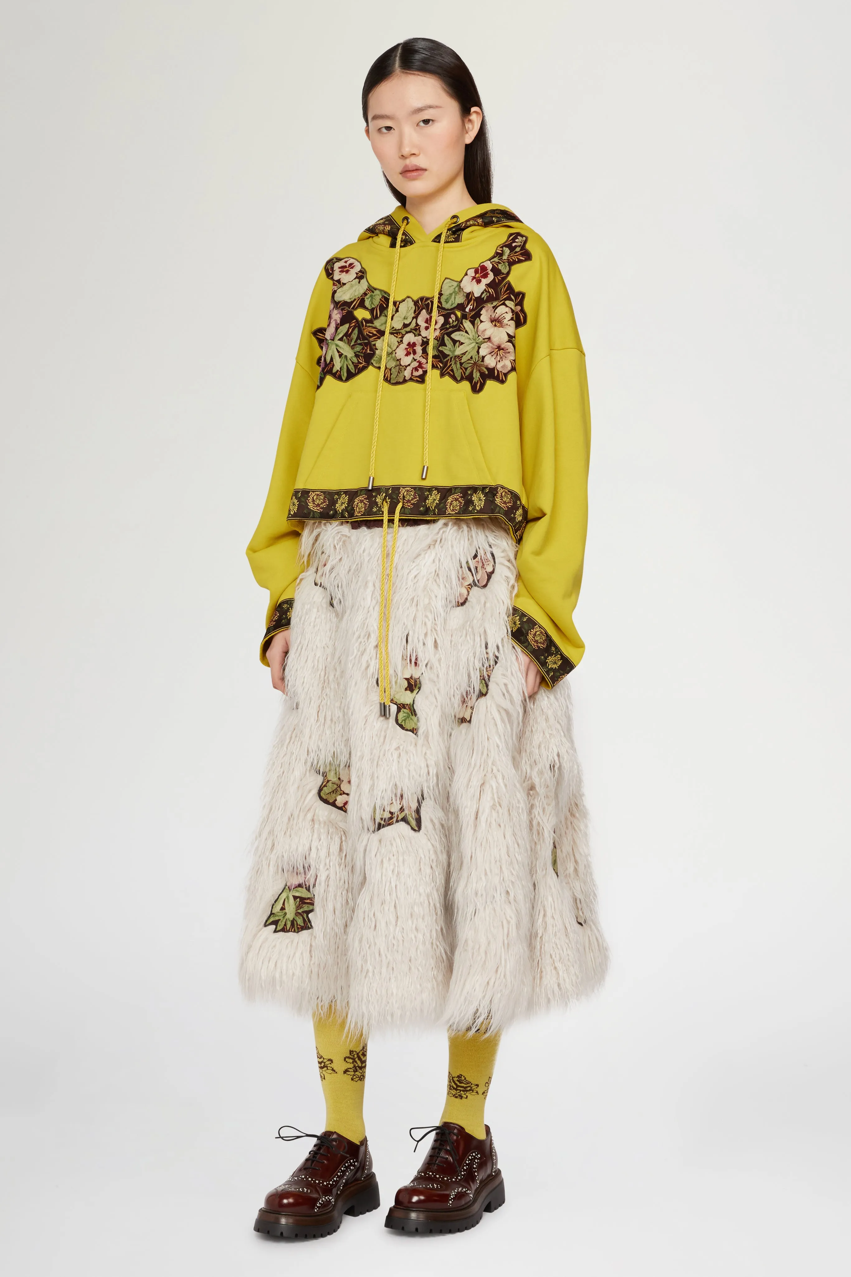 Yellow Oversize Hoodie with Floral Jacquard sold by Antonio Marras product image thumbnail 2