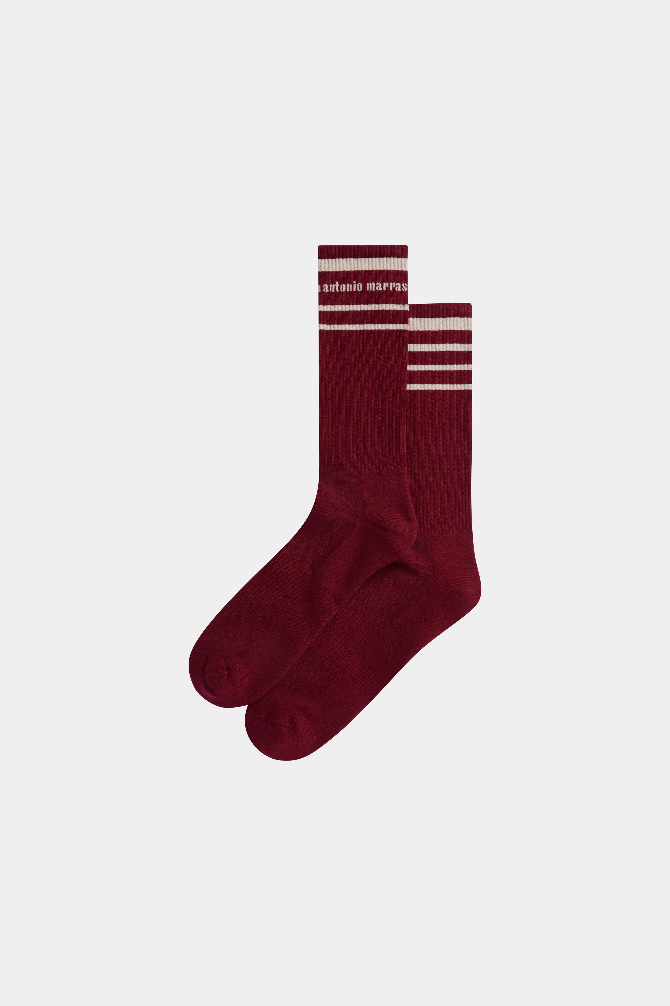 Bordeaux Socks with Beige Stripes sold by Antonio Marras