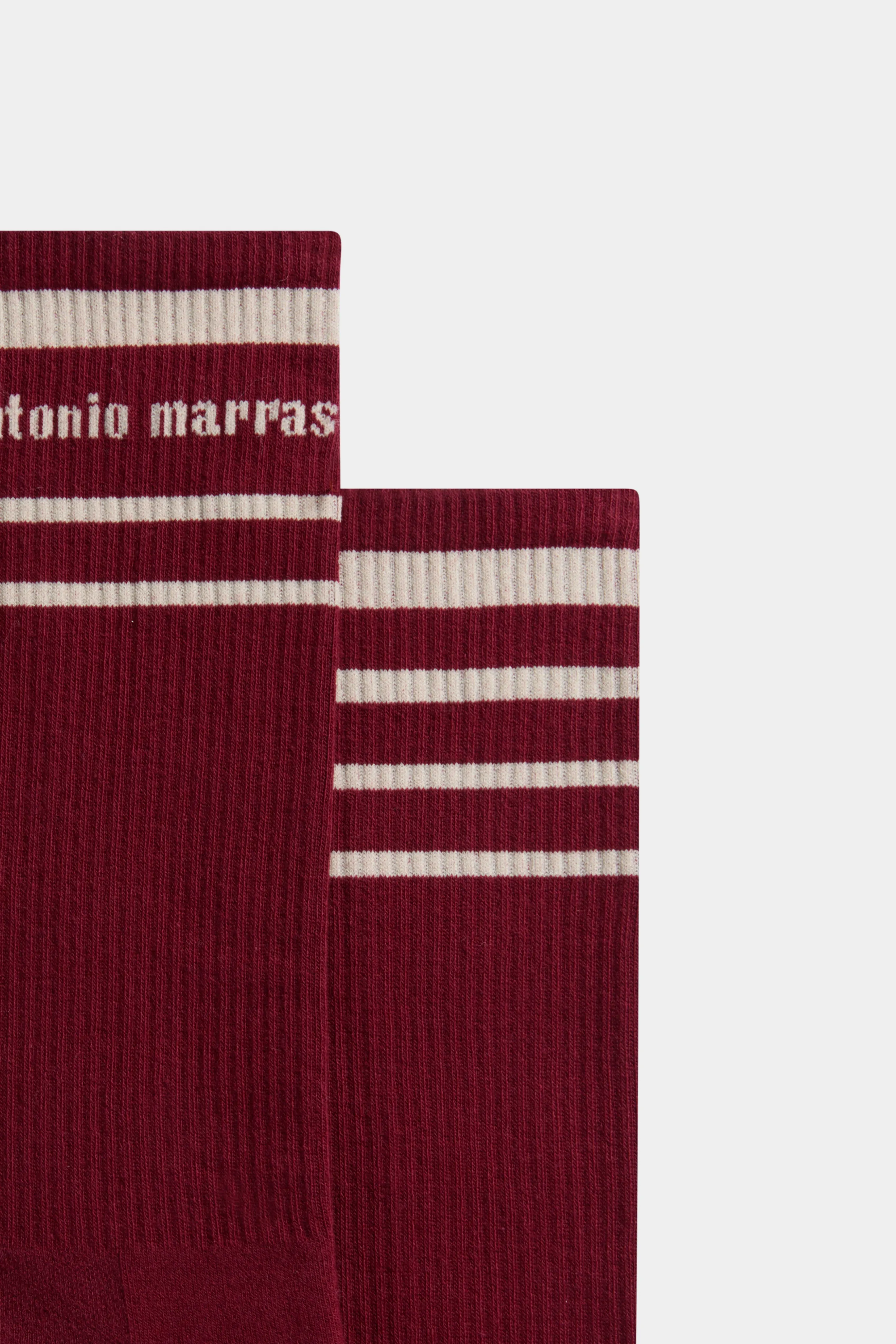 Bordeaux Socks with Beige Stripes sold by Antonio Marras product image thumbnail 2