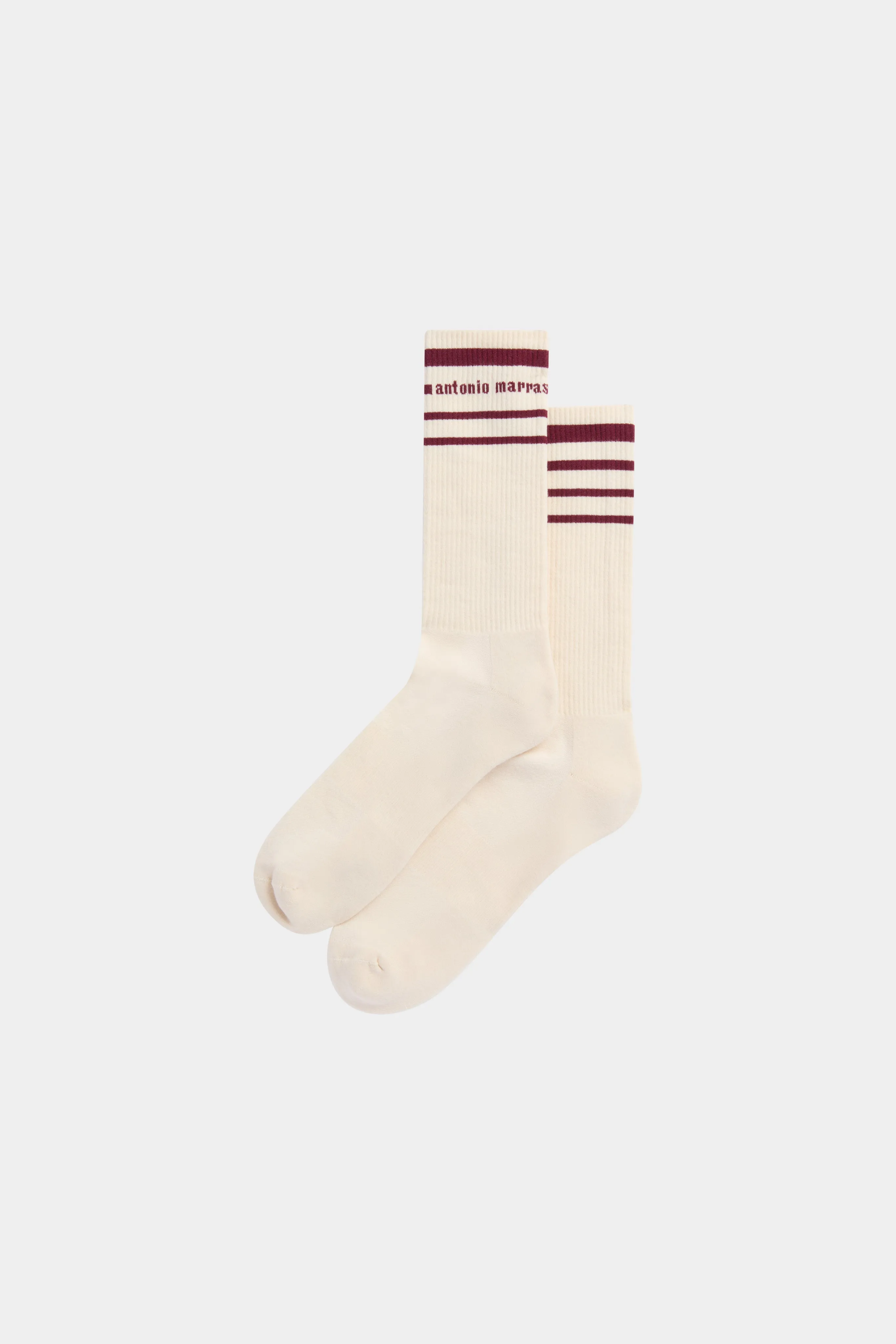 Beige Socks with Bordeaux Stripes sold by Antonio Marras