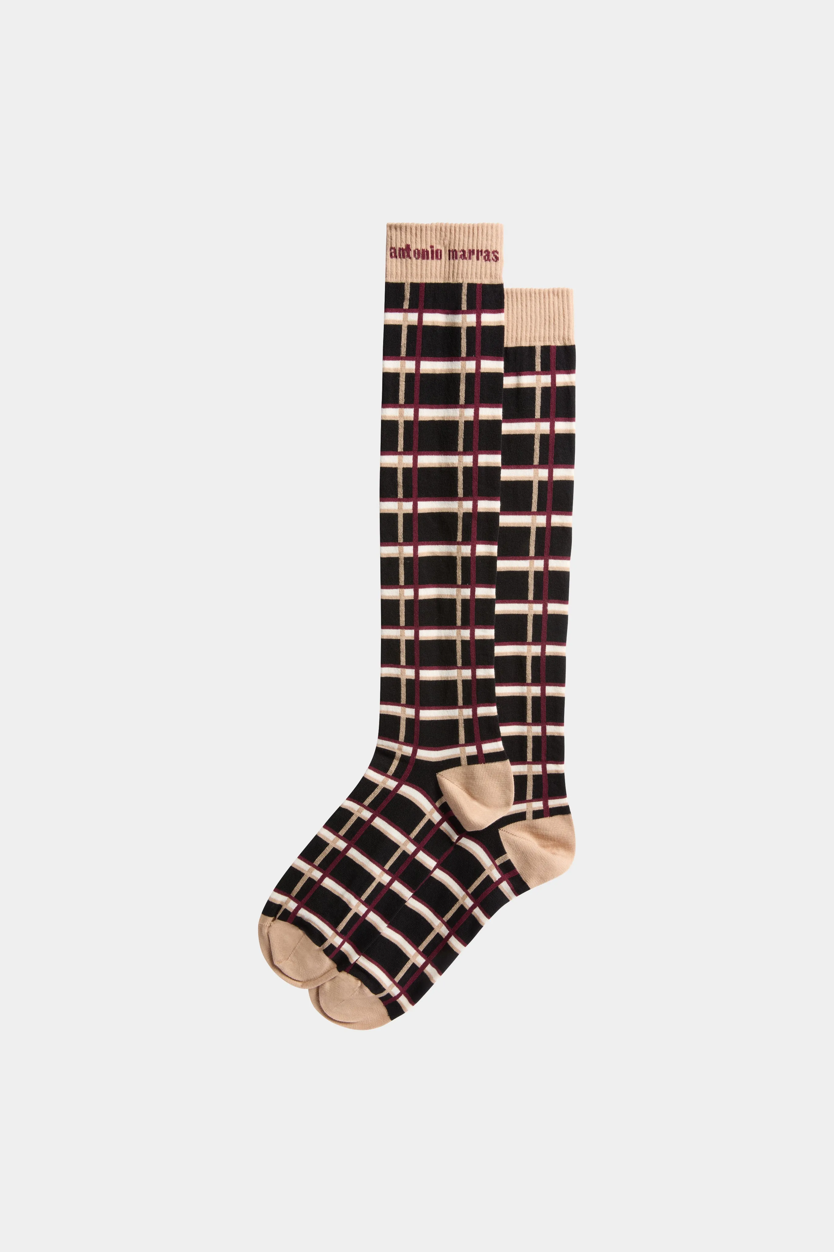 Black & Beige Checked Socks sold by Antonio Marras