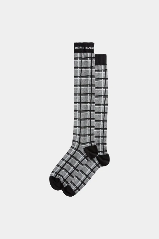 Grey & Black Checked Socks made by Antonio Marras