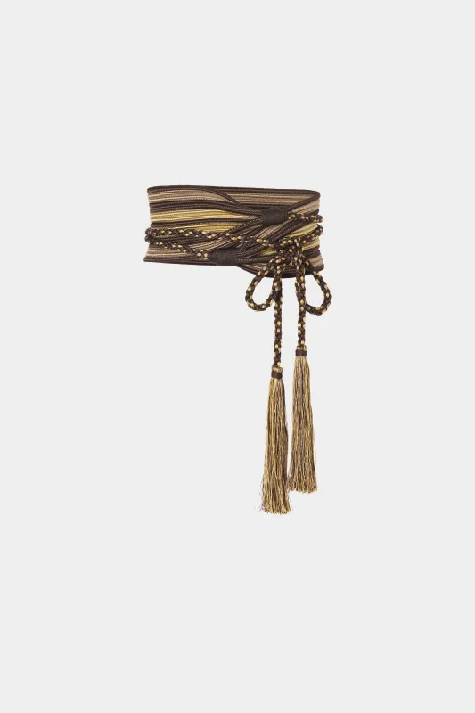 Brown & Gold Waist Sash made by Antonio Marras