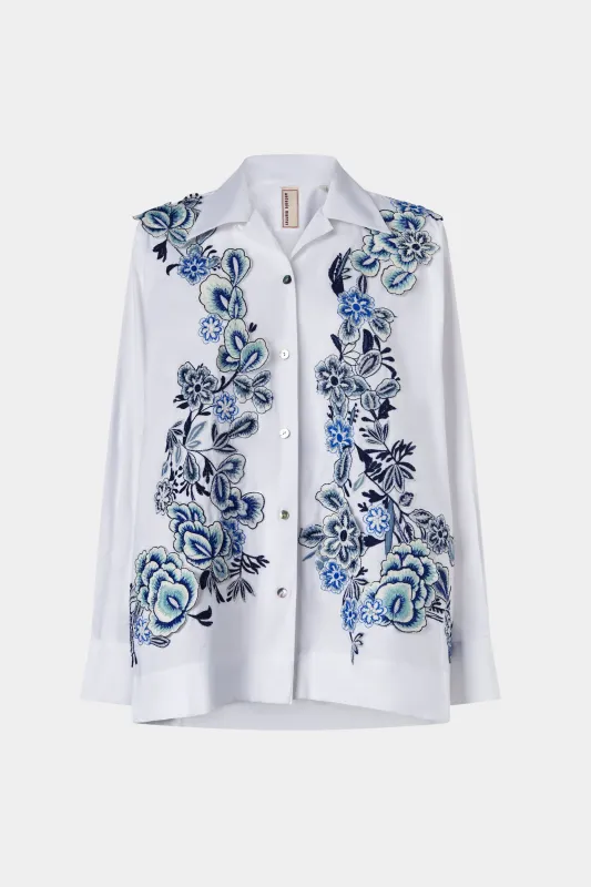 Cotton Shirt with Blue Embroidery sold by Antonio Marras