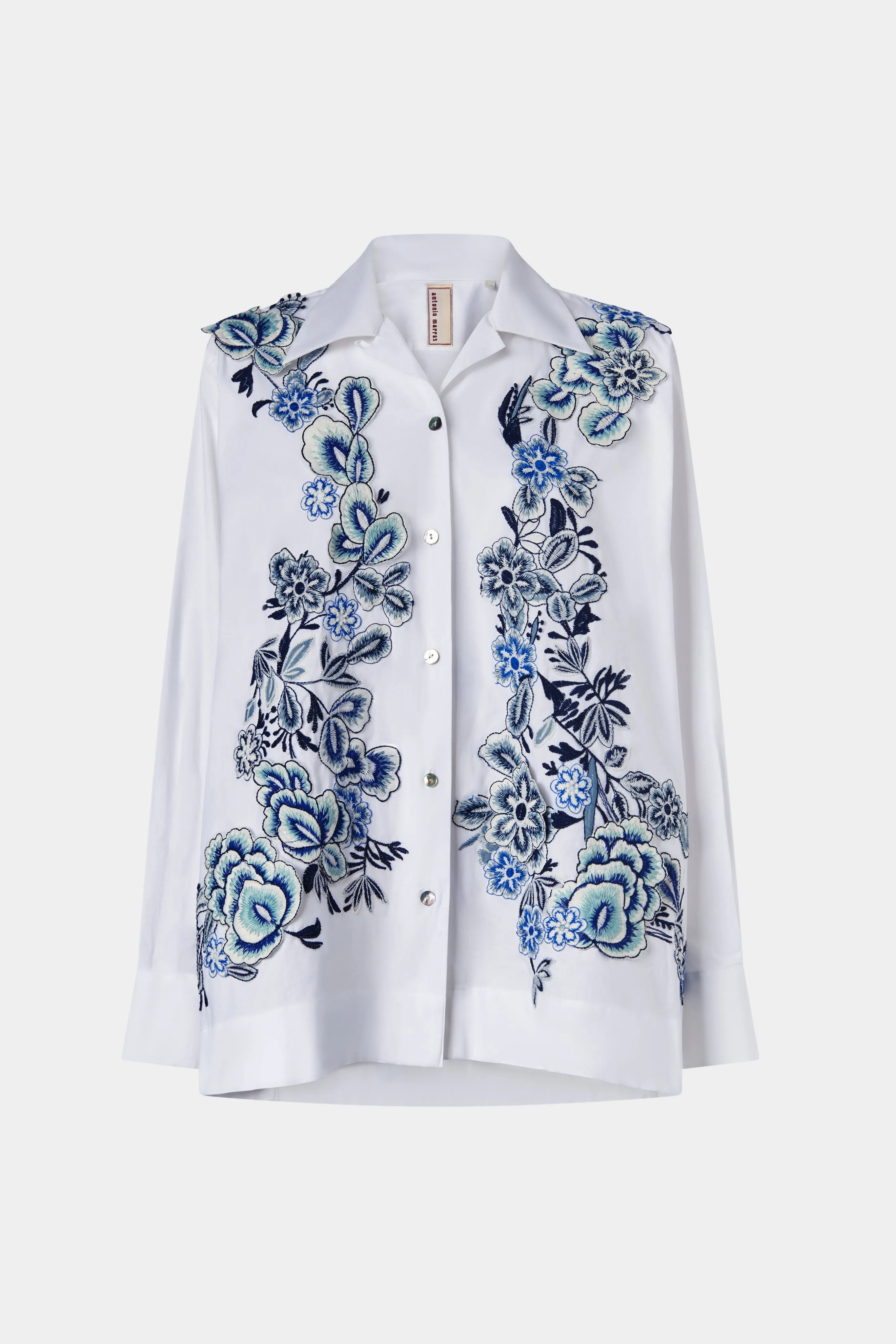 Cotton Shirt with Blue Embroidery sold by Antonio Marras