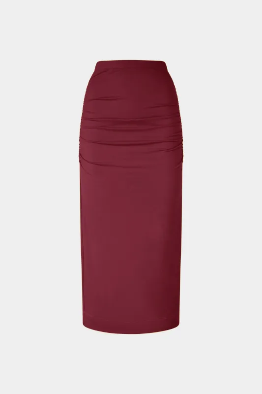 Bordeaux Jersey Midi Skirt sold by Antonio Marras