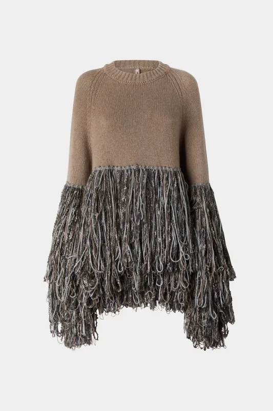 Cashmere Sweater with Fringes made by Antonio Marras