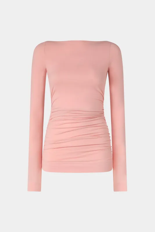 Pink Boat Neck Jersey Top sold by Antonio Marras