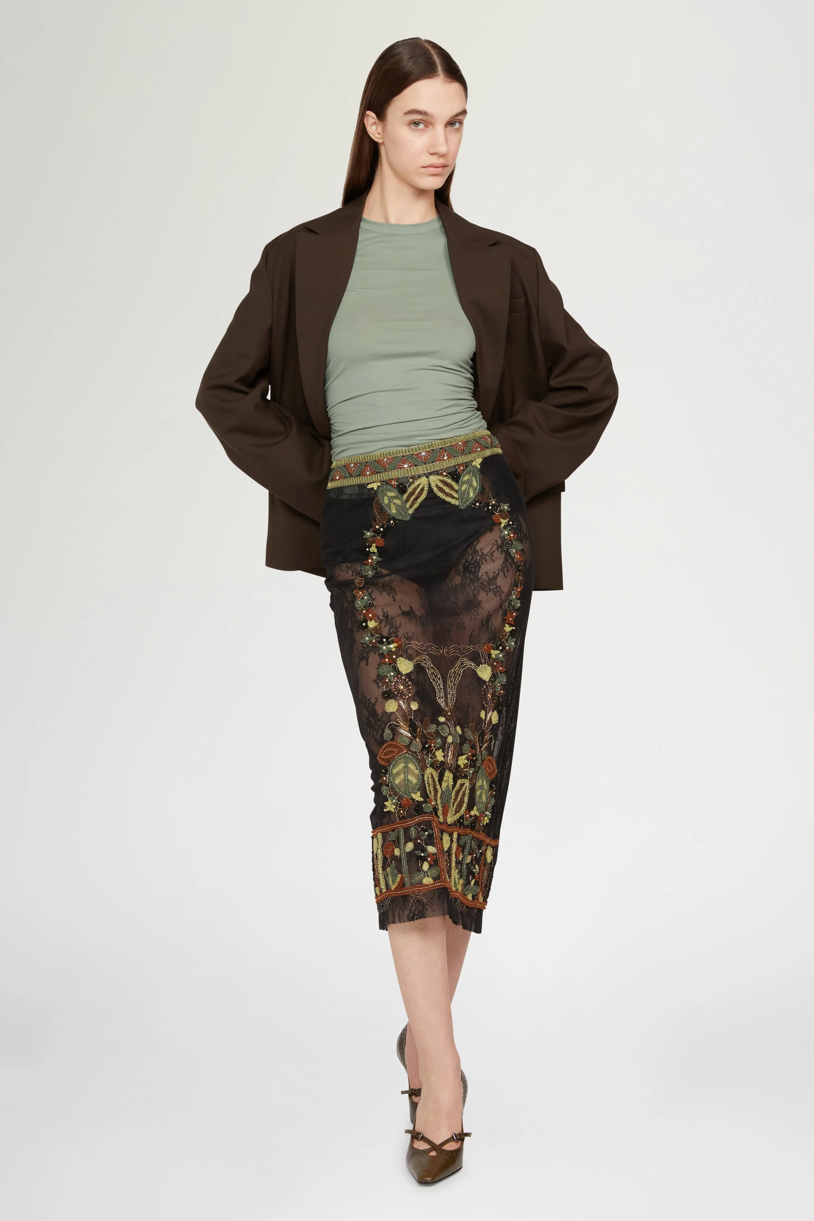 Sage Green Long-Sleeved Jersey Top sold by Antonio Marras product image thumbnail 2