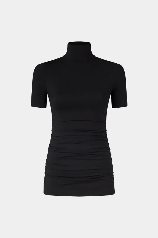 Black Jersey Turtleneck Top sold by Antonio Marras