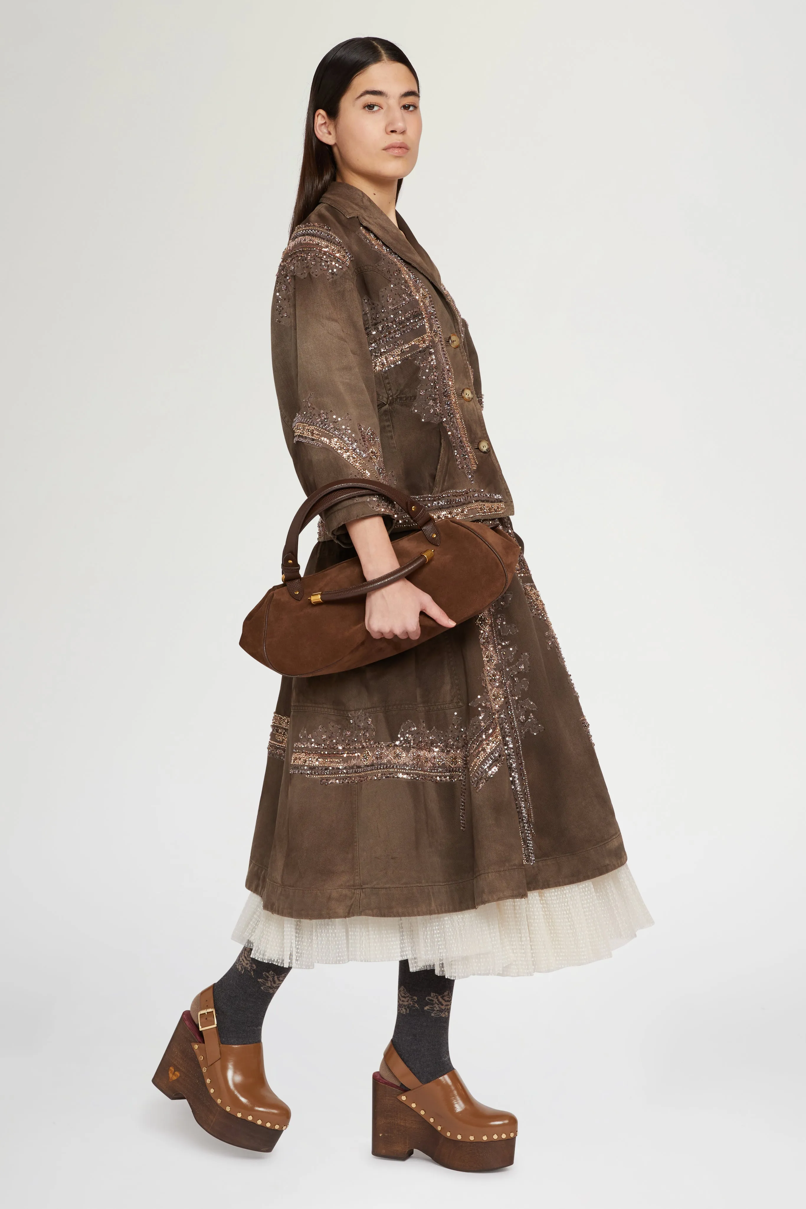 Brown Denim Skirt sold by Antonio Marras product image thumbnail 2