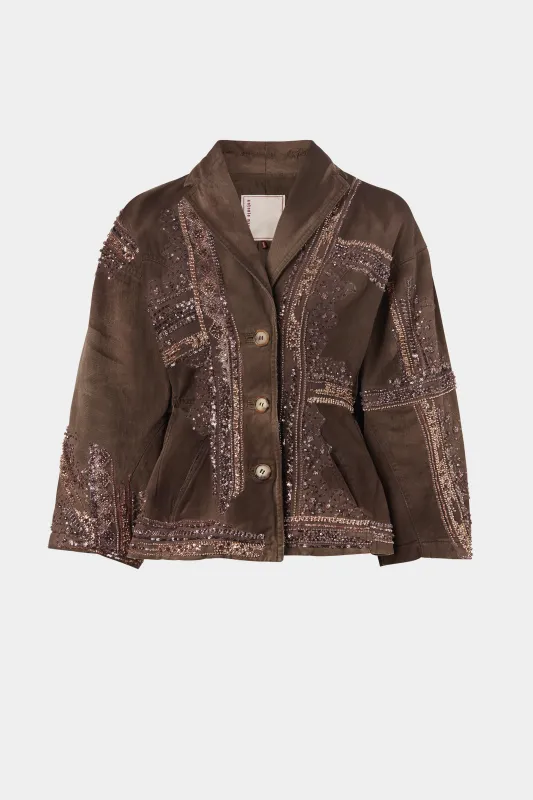 Brown Denim Jacket made by Antonio Marras