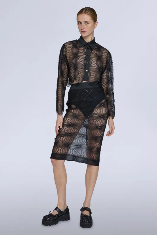 Cropped Lace Shirt made by Antonio Marras