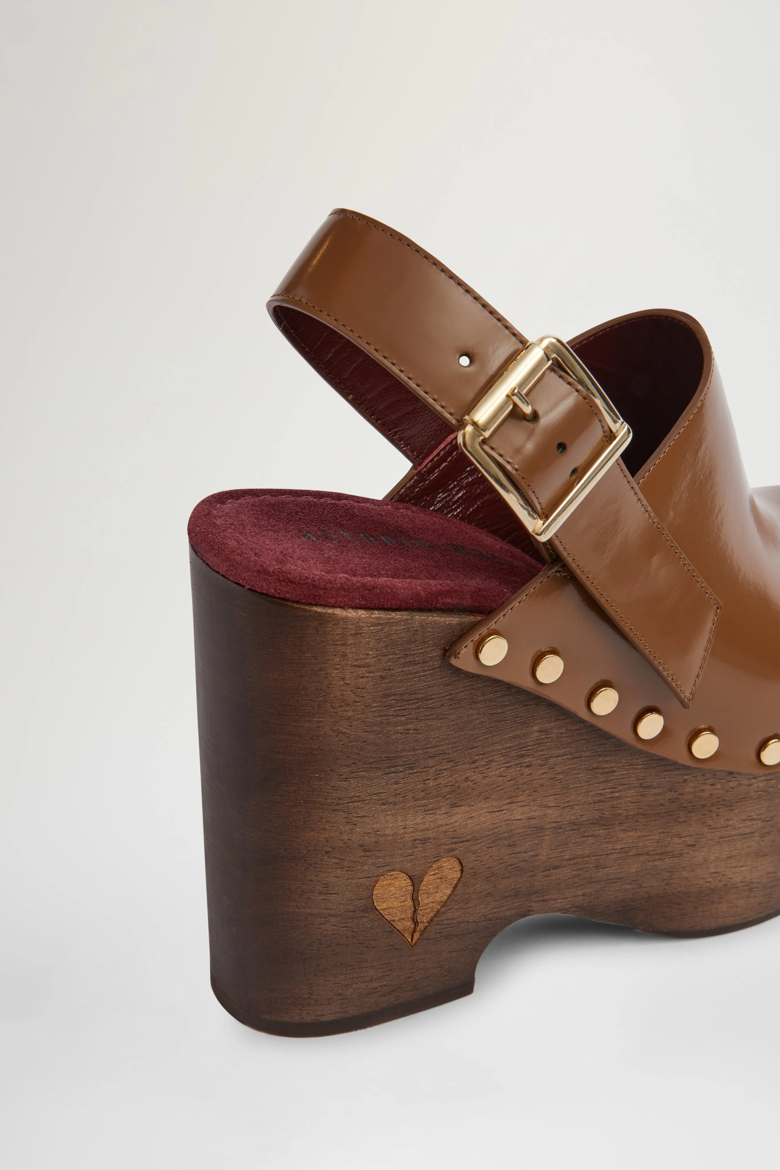 Taupe Leather High Clog Mule sold by Antonio Marras product image thumbnail 4