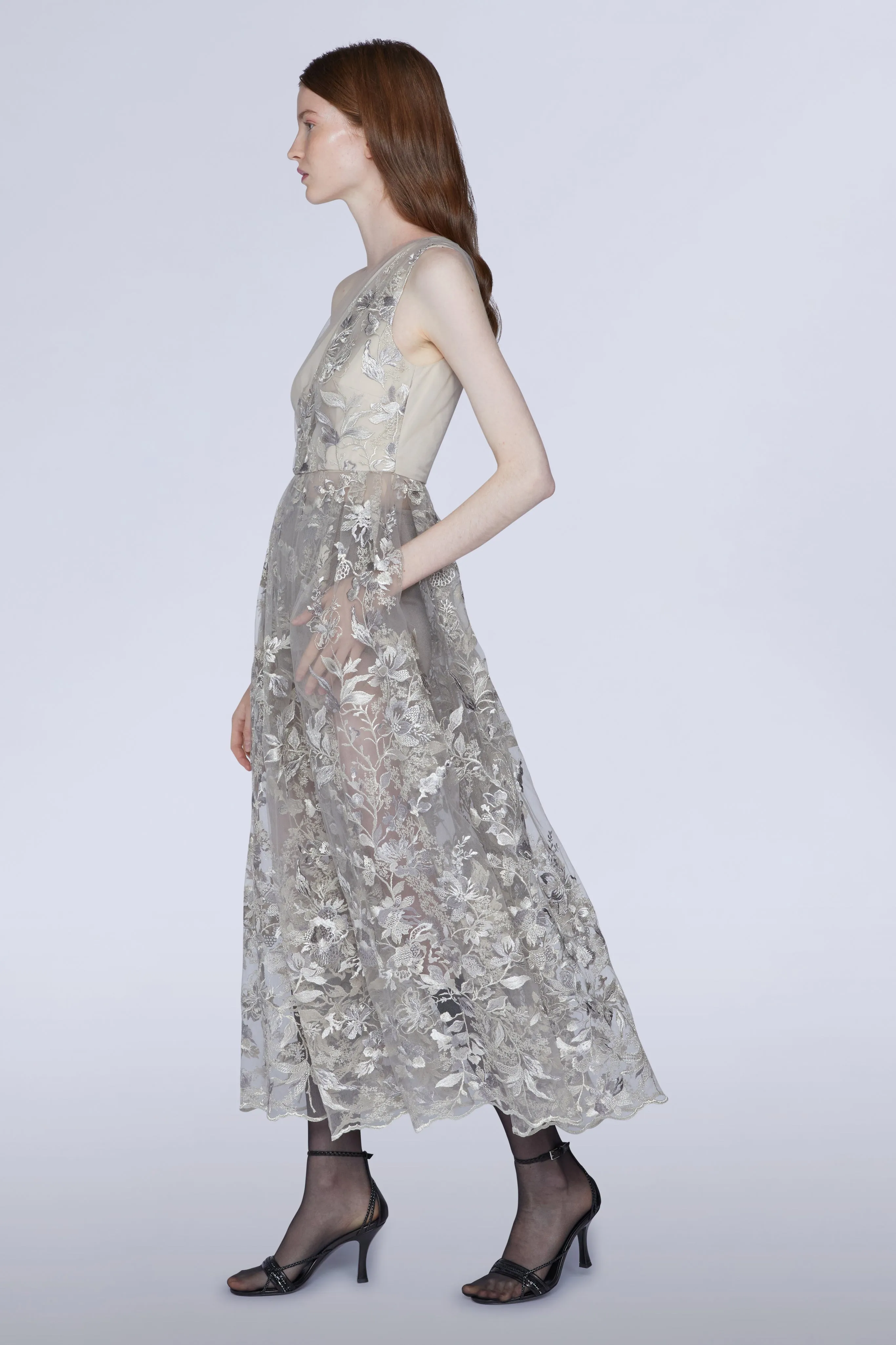 One-shoulder Lace Midi Dress sold by Antonio Marras product image thumbnail 3