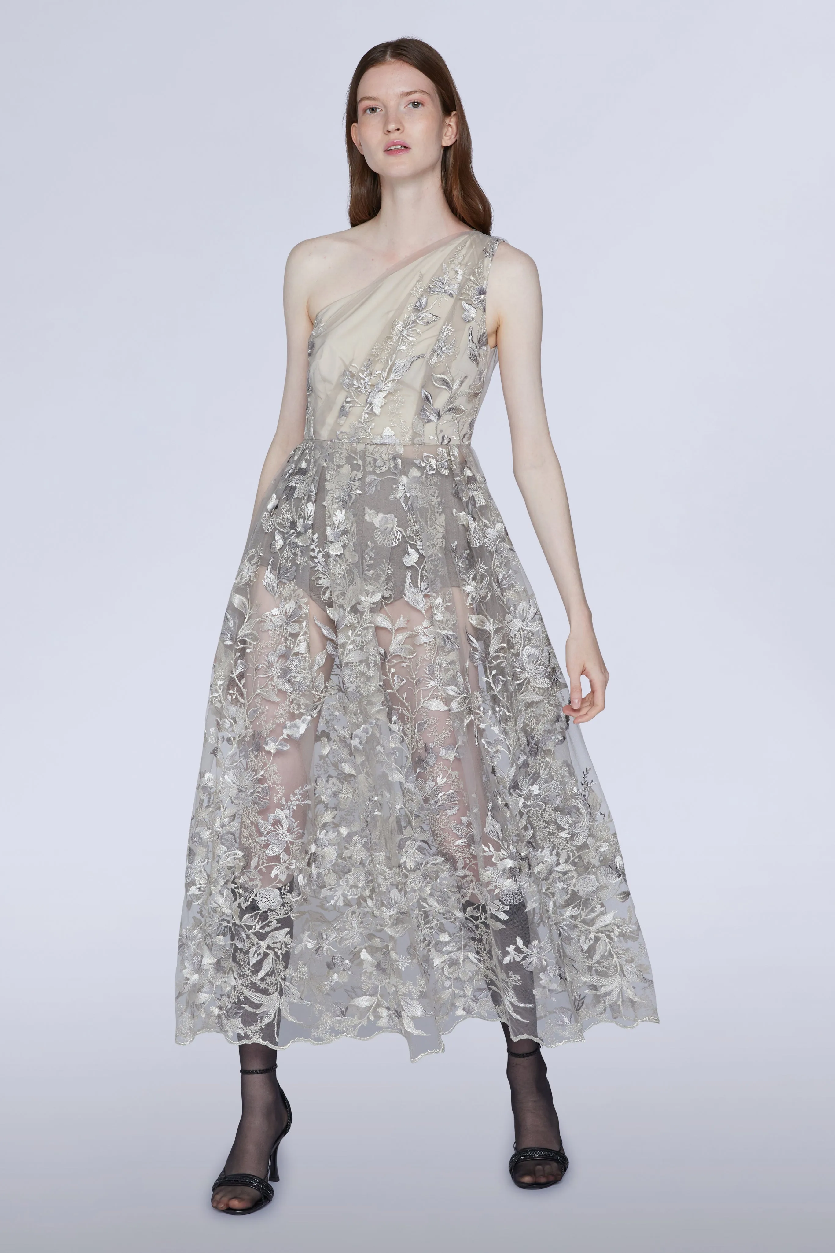 One-shoulder Lace Midi Dress sold by Antonio Marras product image thumbnail 2