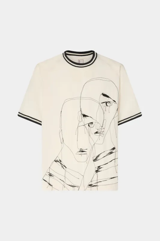 Cream Cotton T-shirt made by Antonio Marras
