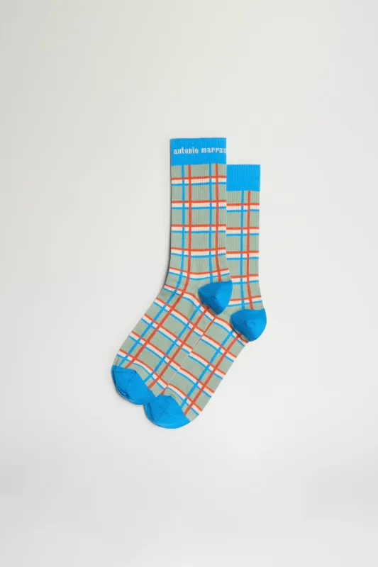 Green & Blue Checked Socks made by Antonio Marras