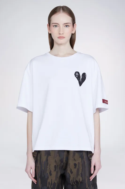 Heart T-shirt White made by Antonio Marras