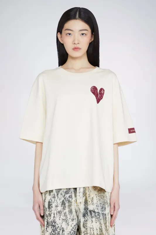 Heart T-shirt Cream sold by Antonio Marras