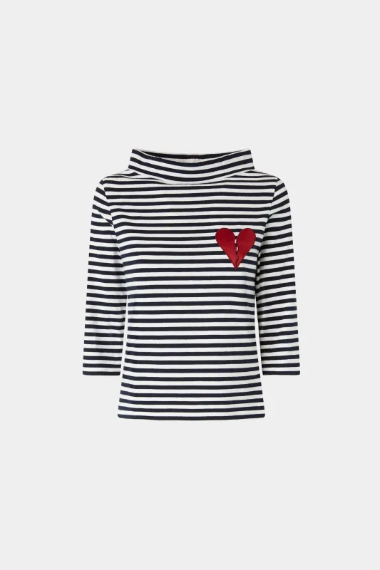 Broken Heart Striped 3/4 sleeve T-shirt made by Antonio Marras