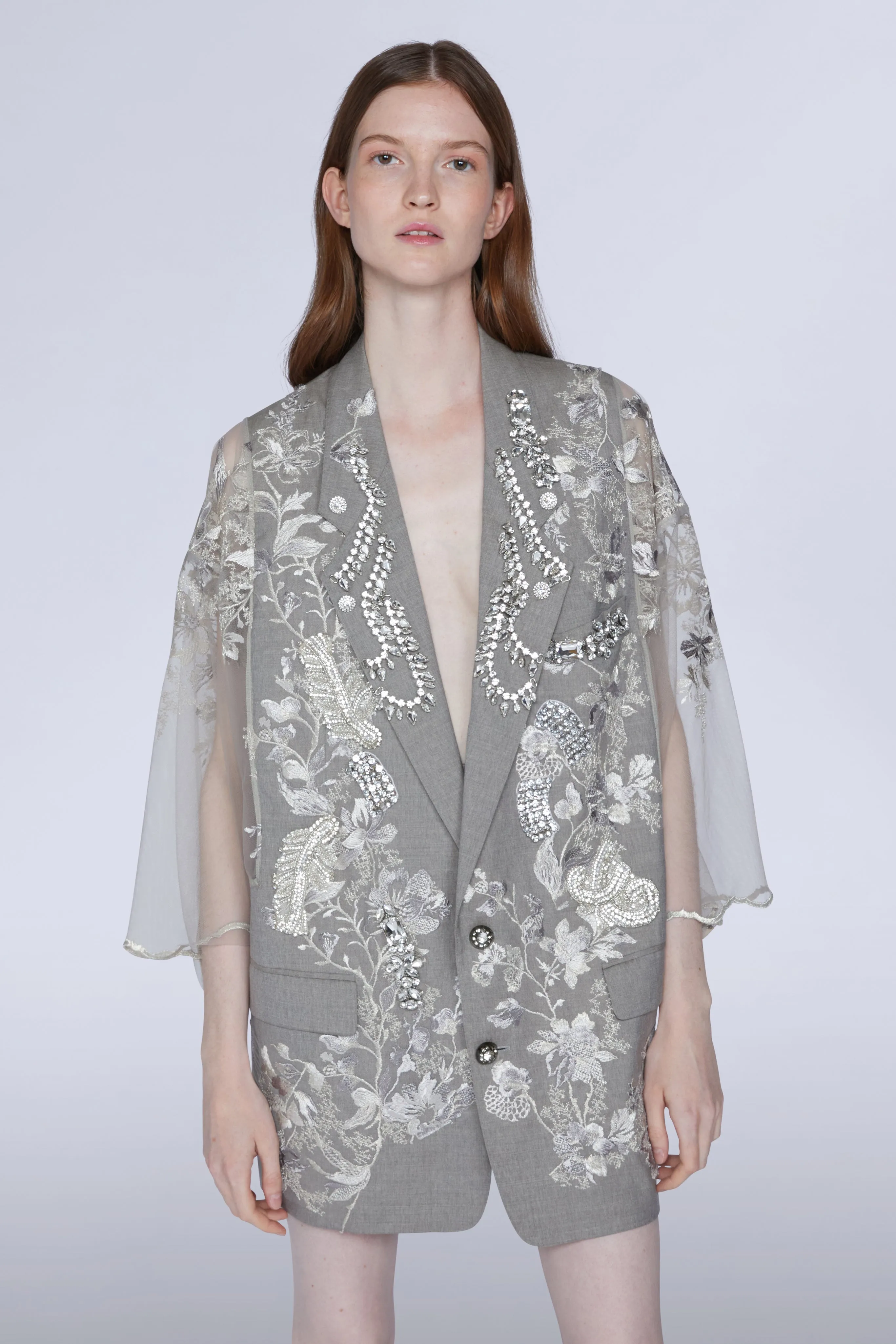 Silver Blazer with Tulle & Sequins sold by Antonio Marras product image thumbnail 3