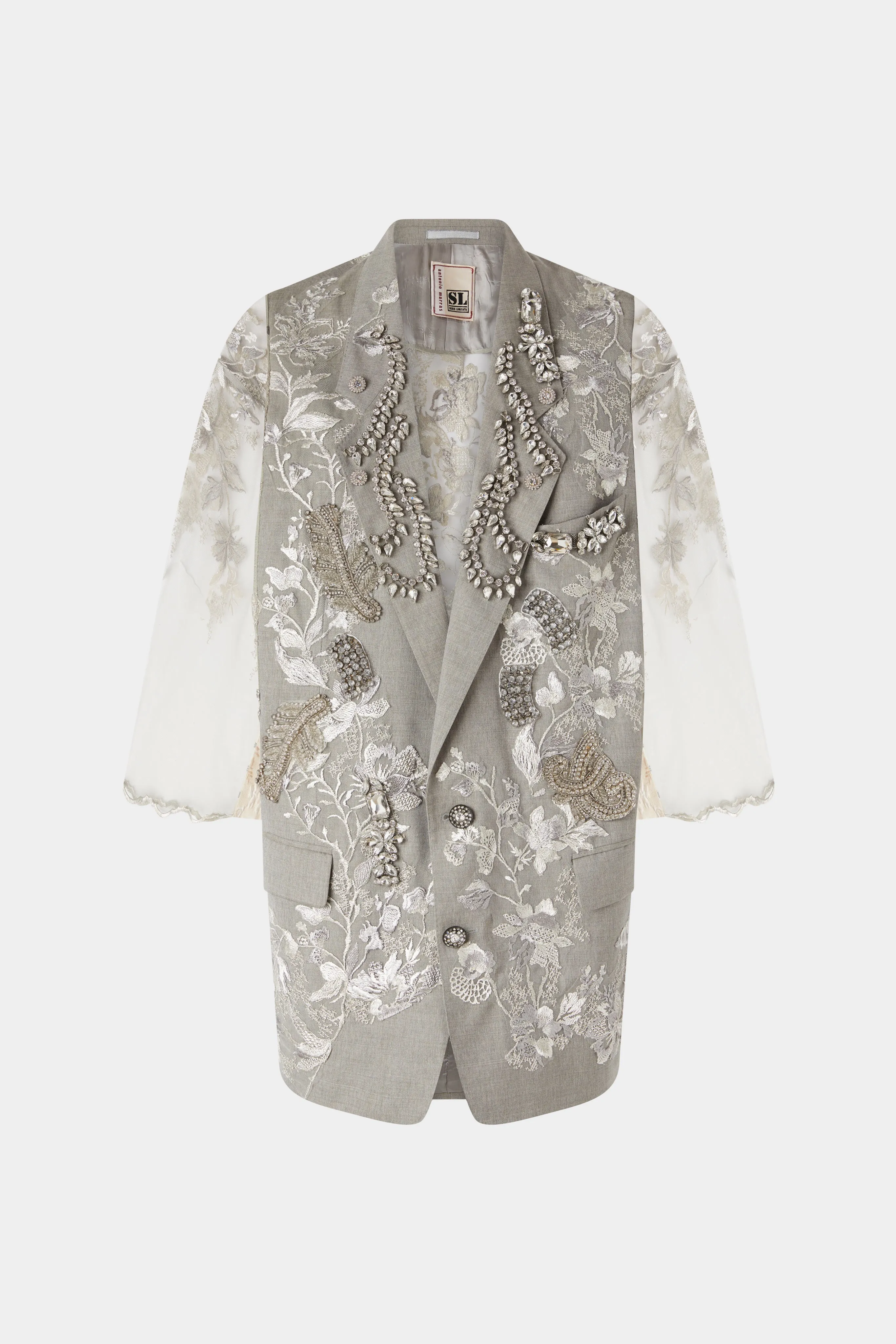 Silver Blazer with Tulle & Sequins sold by Antonio Marras