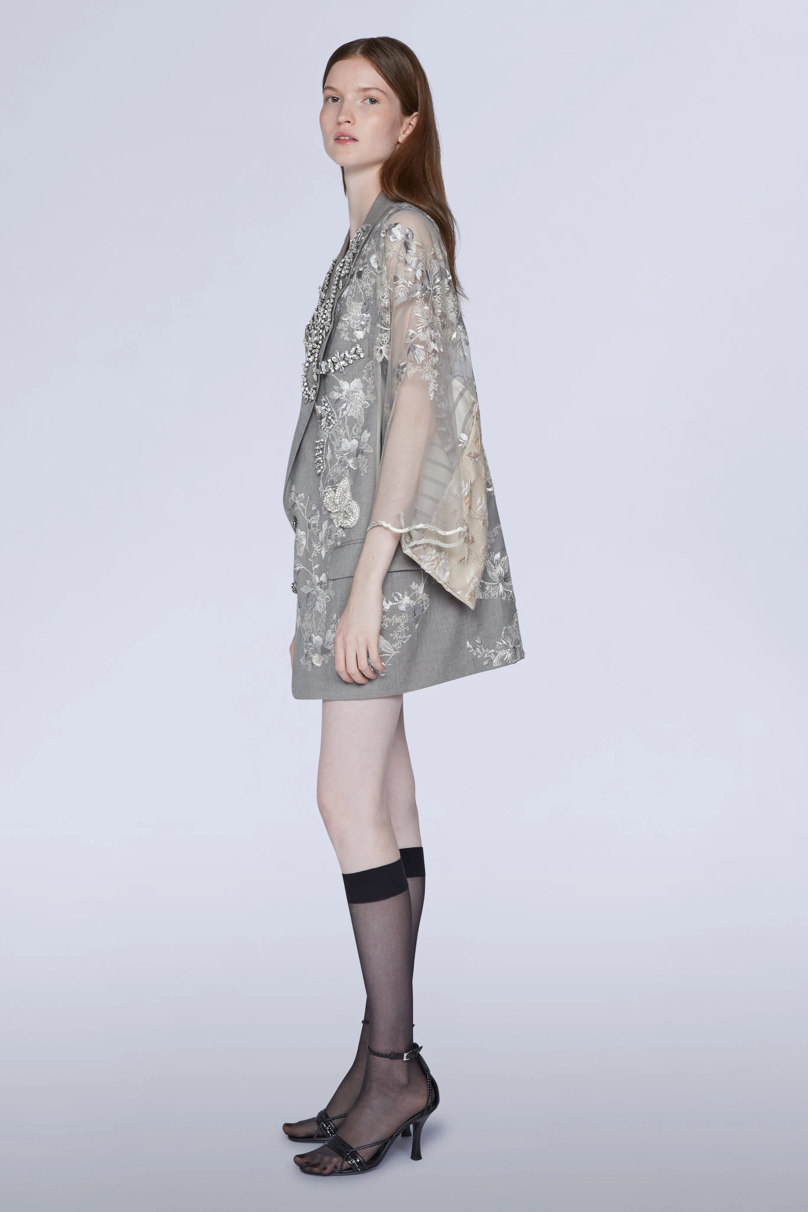 Silver Blazer with Tulle & Sequins sold by Antonio Marras product image thumbnail 4
