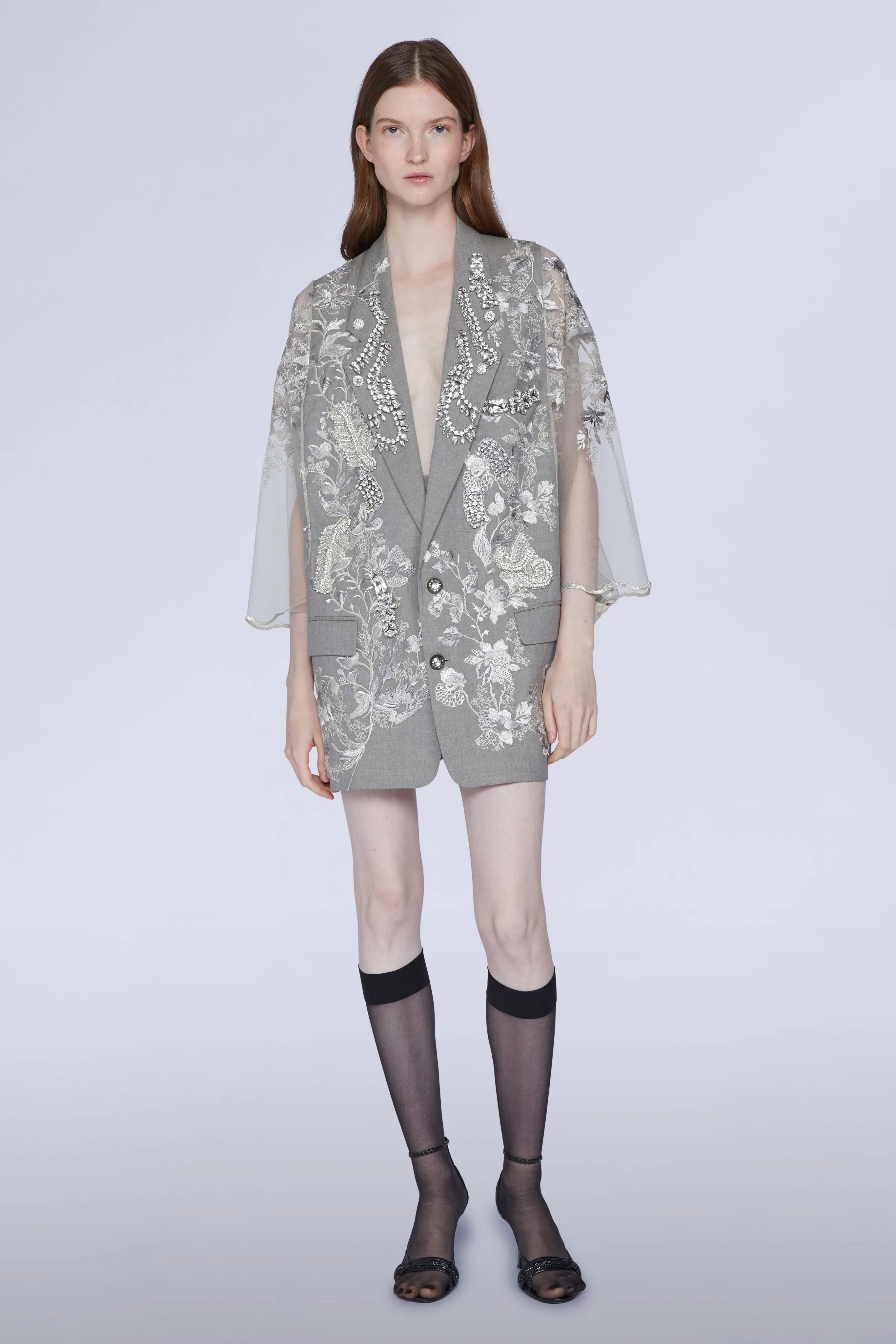 Silver Blazer with Tulle & Sequins sold by Antonio Marras product image thumbnail 2