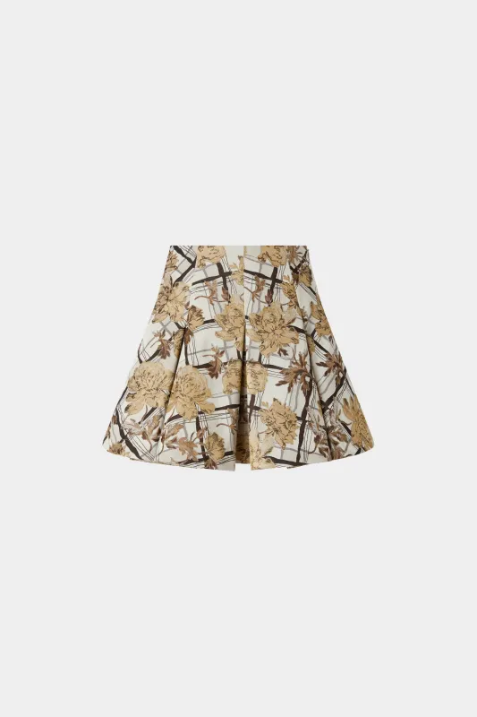 Short Flared Skirt in Floral Brocade sold by Antonio Marras