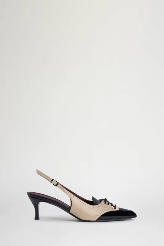 Black & Ecrù Slingback made by Antonio Marras