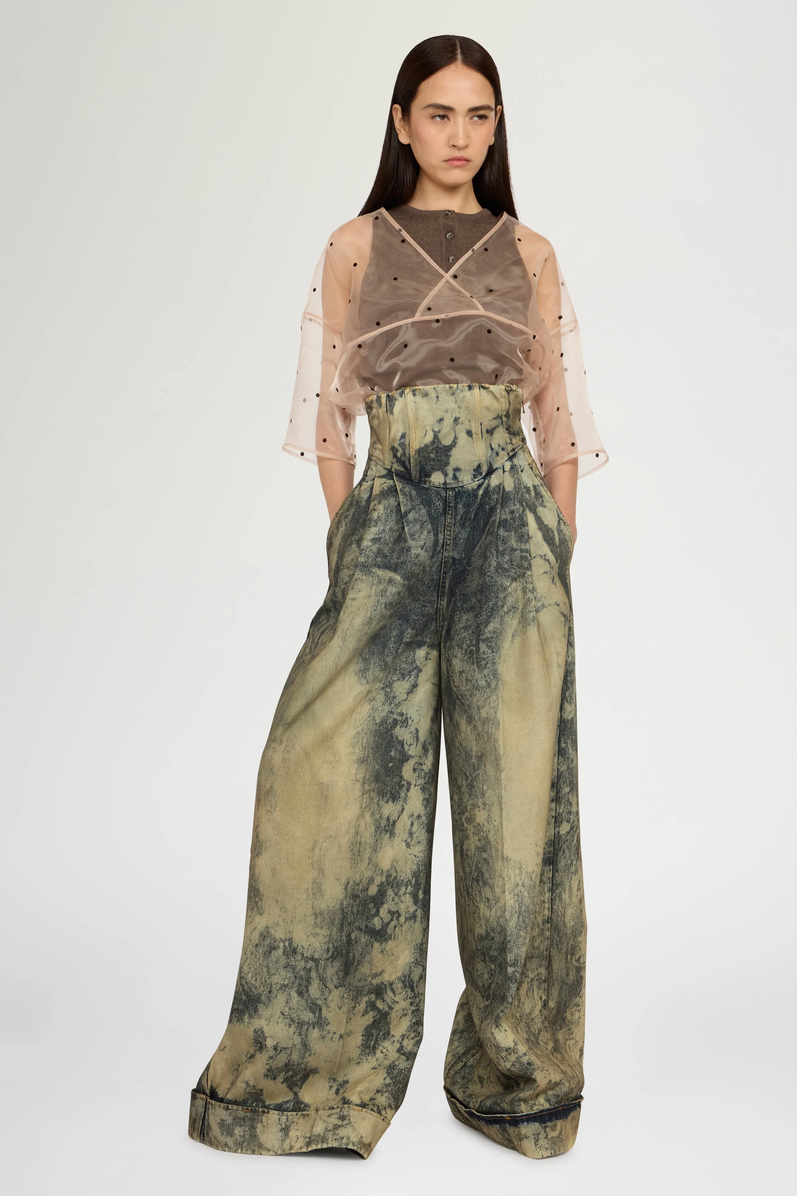 Double-layer Top in Cotton and Polka-dot Organza sold by Antonio Marras product image thumbnail 2