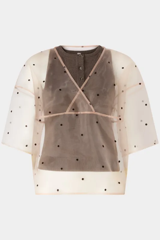 Double-layer Top in Cotton and Polka-dot Organza made by Antonio Marras