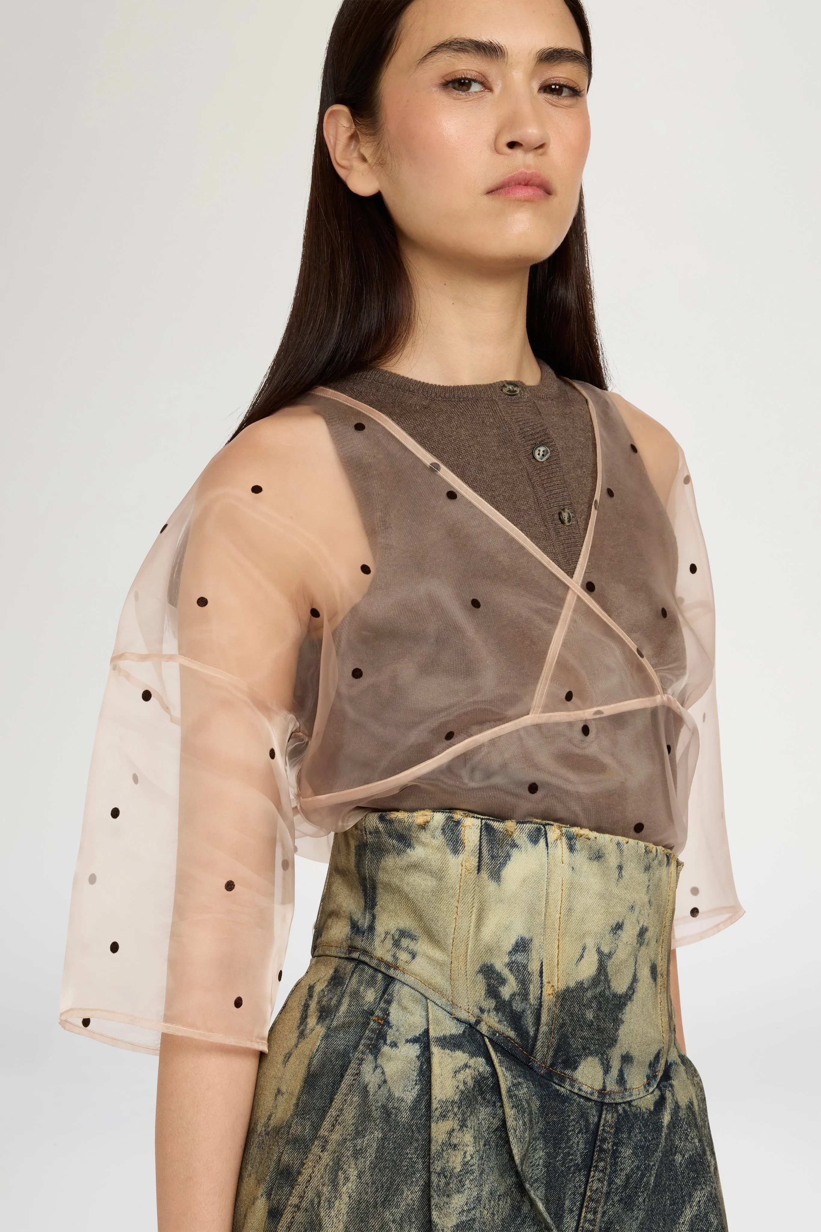 Double-layer Top in Cotton and Polka-dot Organza sold by Antonio Marras product image thumbnail 4