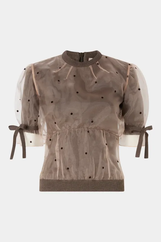 Double-layer Cotton and Polka-dot Organza T-Shirt sold by Antonio Marras
