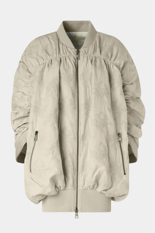 Oversized Gathered Bomber in Floral-Quilted Nylon made by Antonio Marras