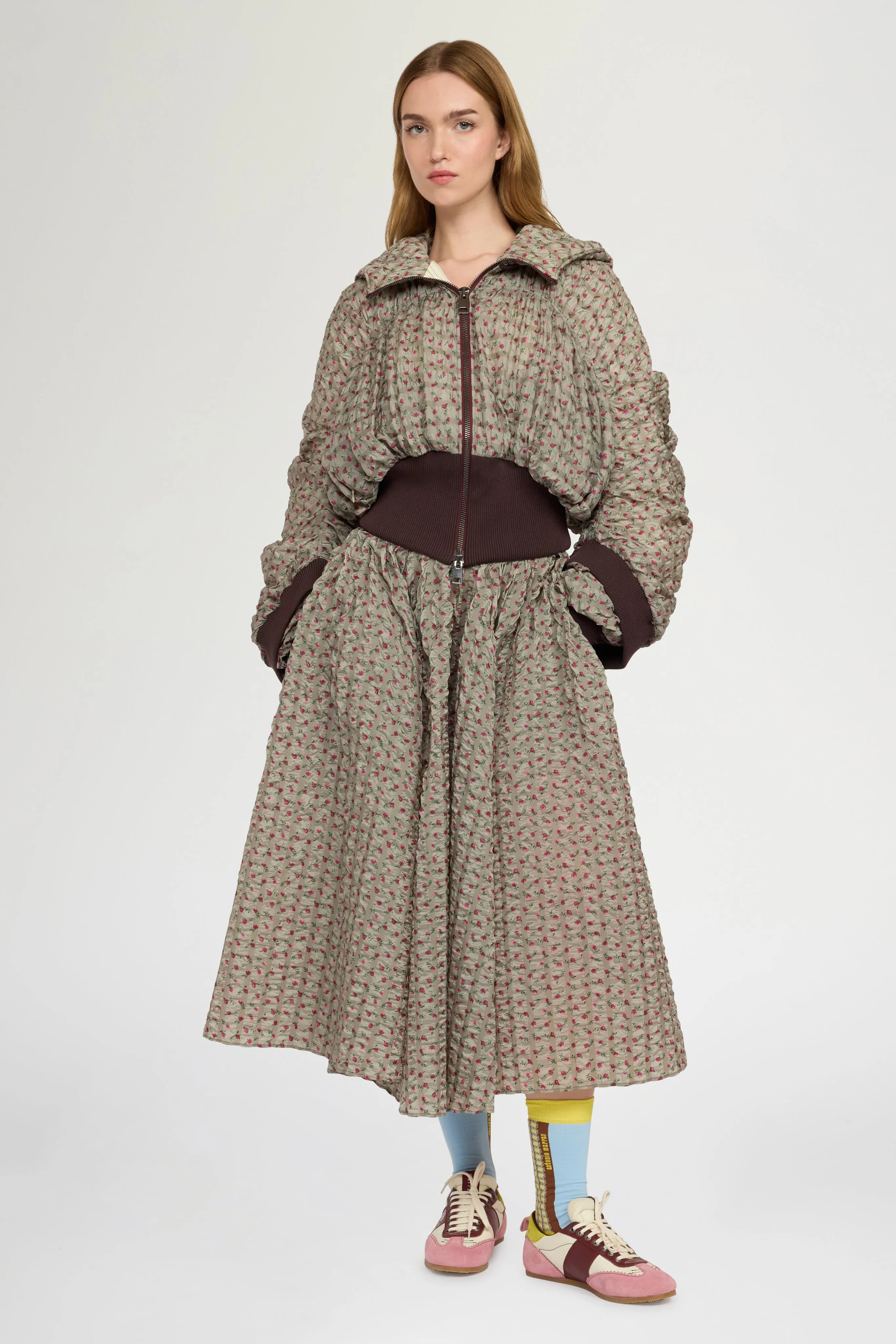 Flared Skirt in Embossed Printed Nylon sold by Antonio Marras