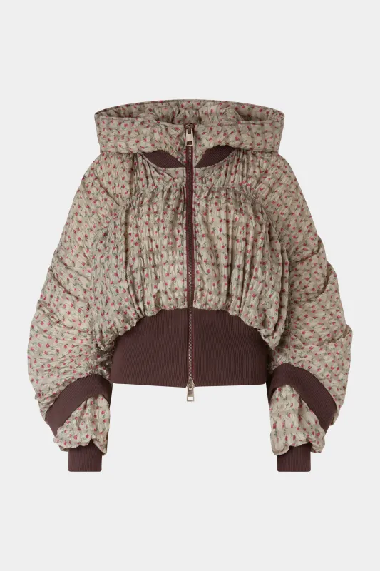 Cropped Bomber in Embossed Printed Nylon made by Antonio Marras