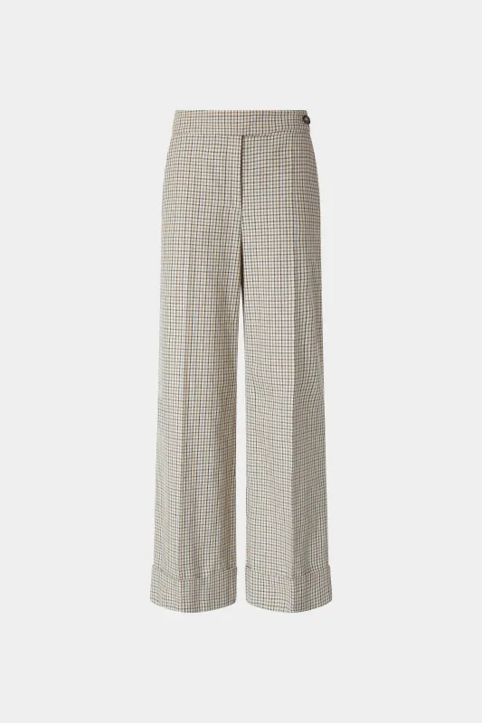 Micro Check Trousers with Turned-up Hem sold by Antonio Marras