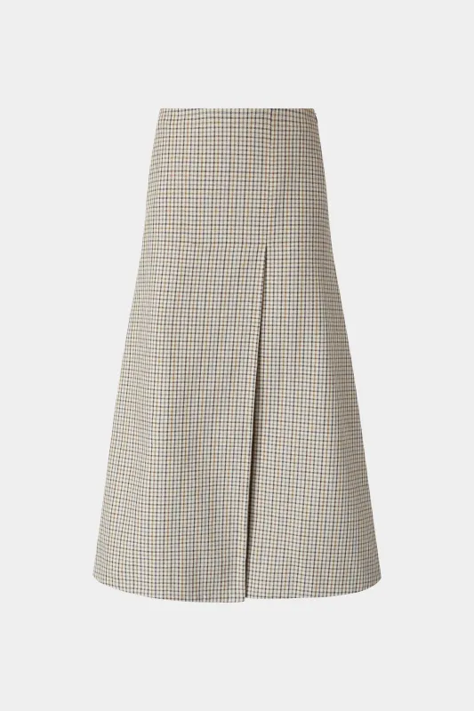 A-Line Skirt in Micro Check and Camel Pinstripe made by Antonio Marras