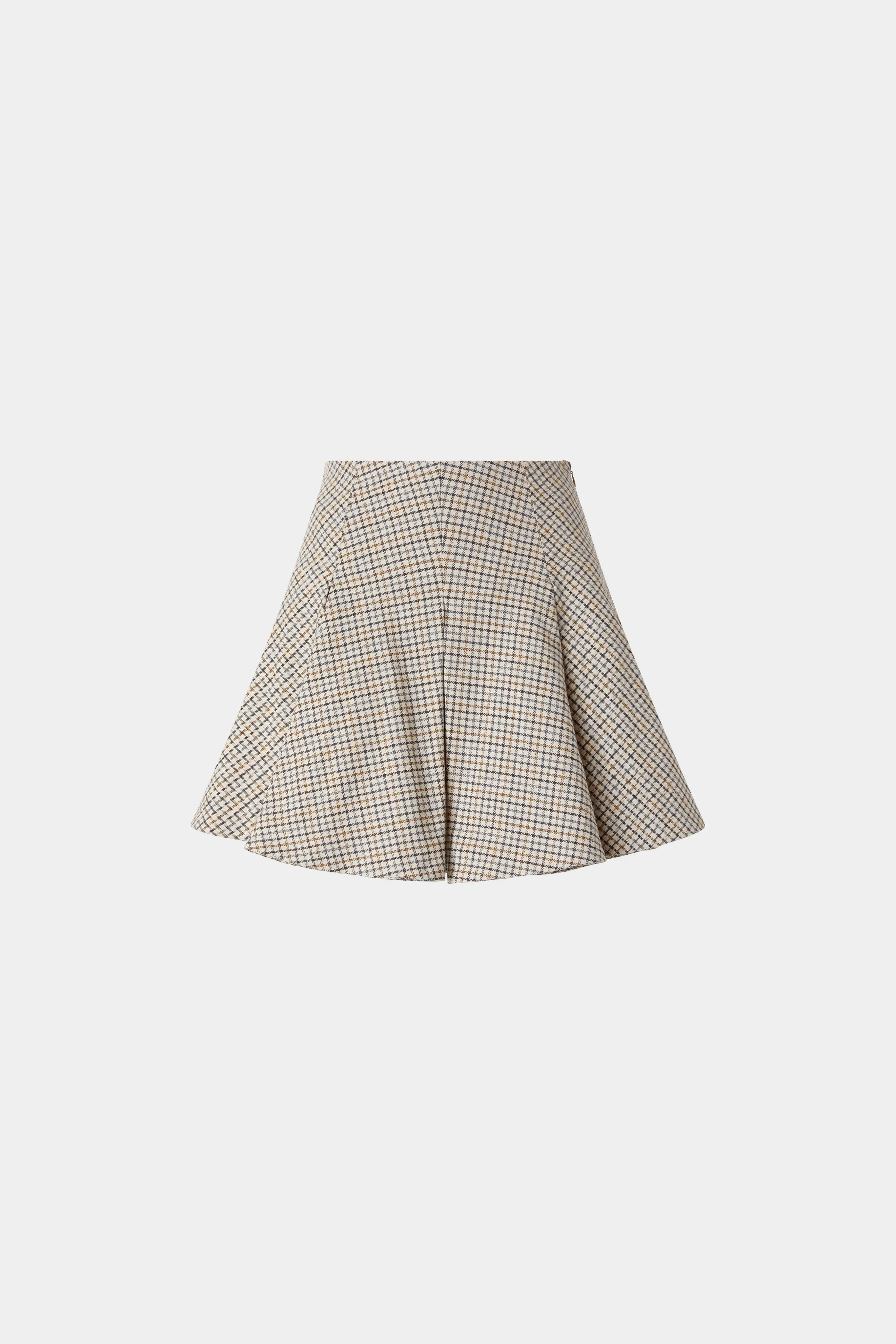 Short Panelled Micro Check Skirt sold by Antonio Marras