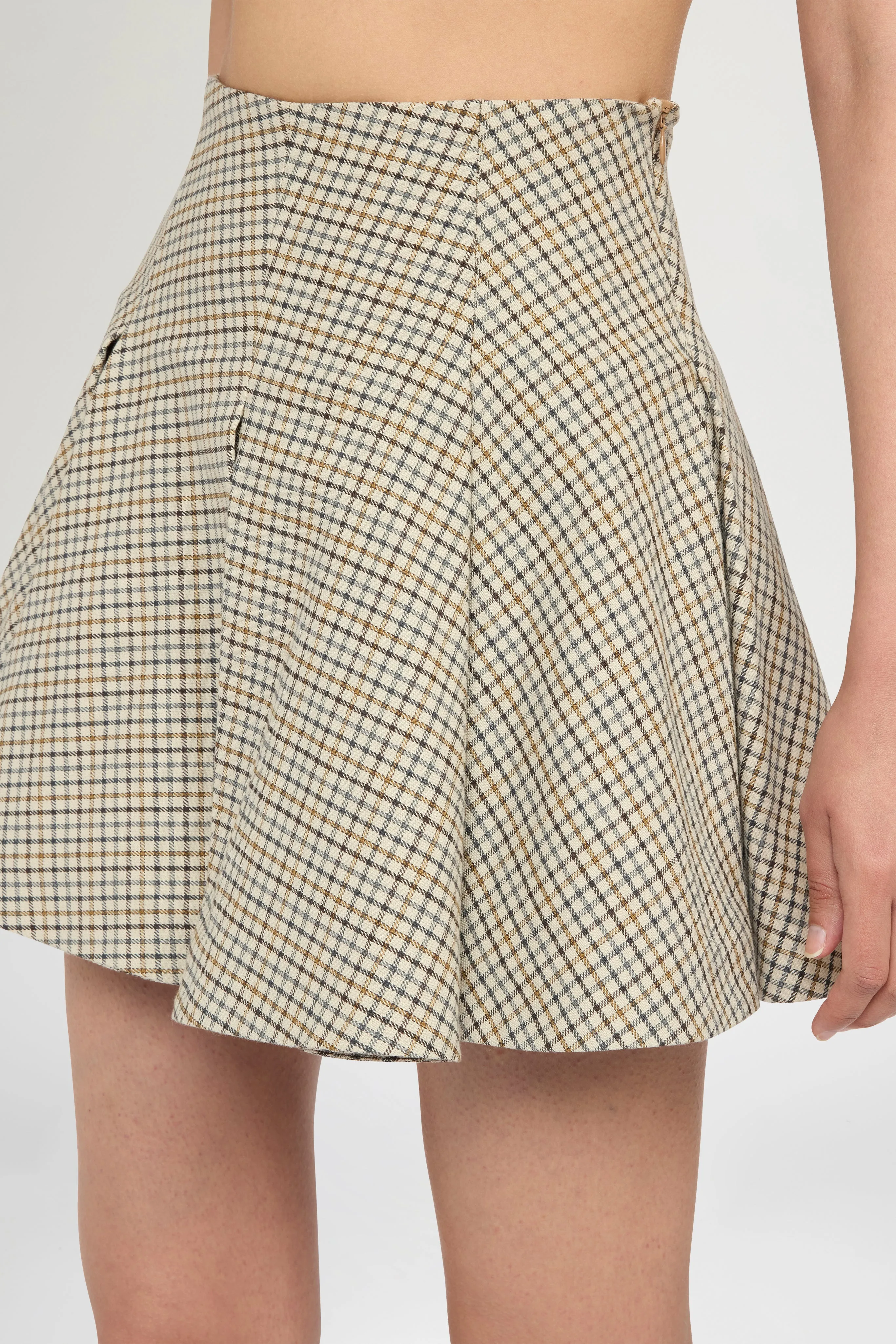 Short Panelled Micro Check Skirt sold by Antonio Marras product image thumbnail 4