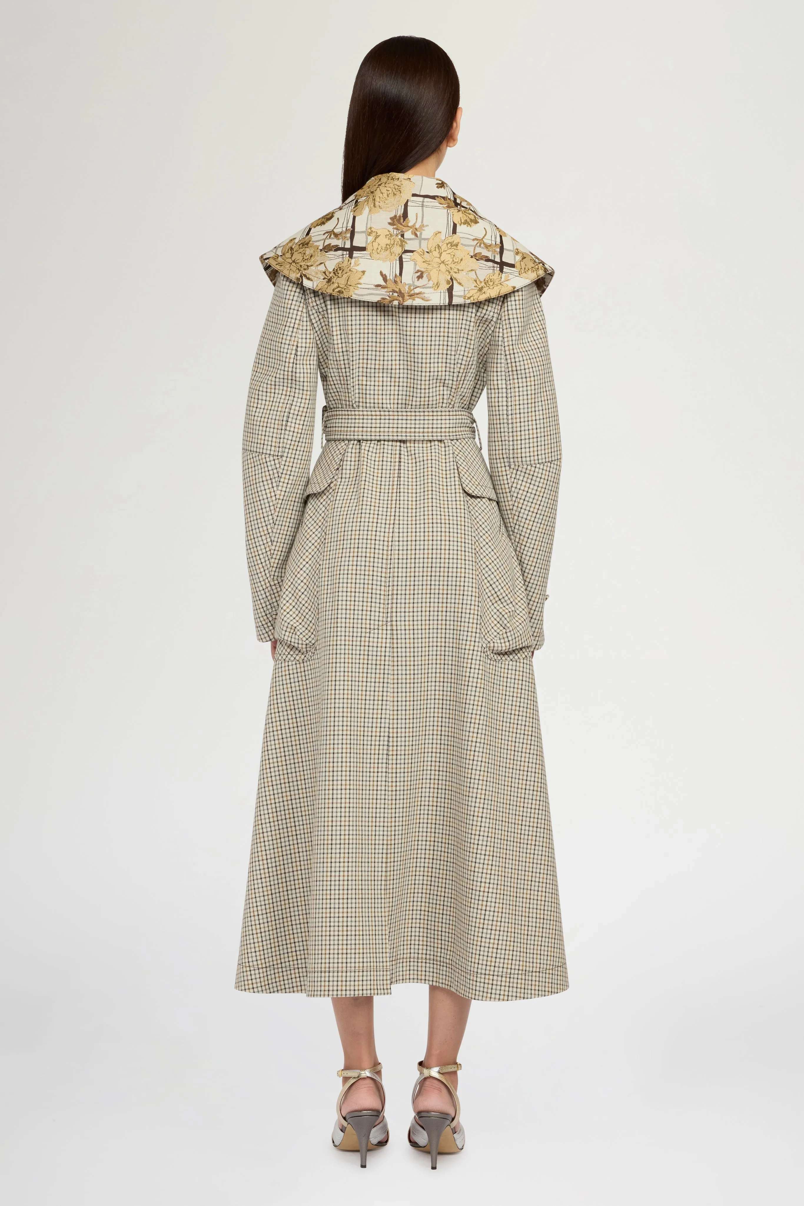 Long Micro Check Coat with Maxi Lapel sold by Antonio Marras product image thumbnail 3