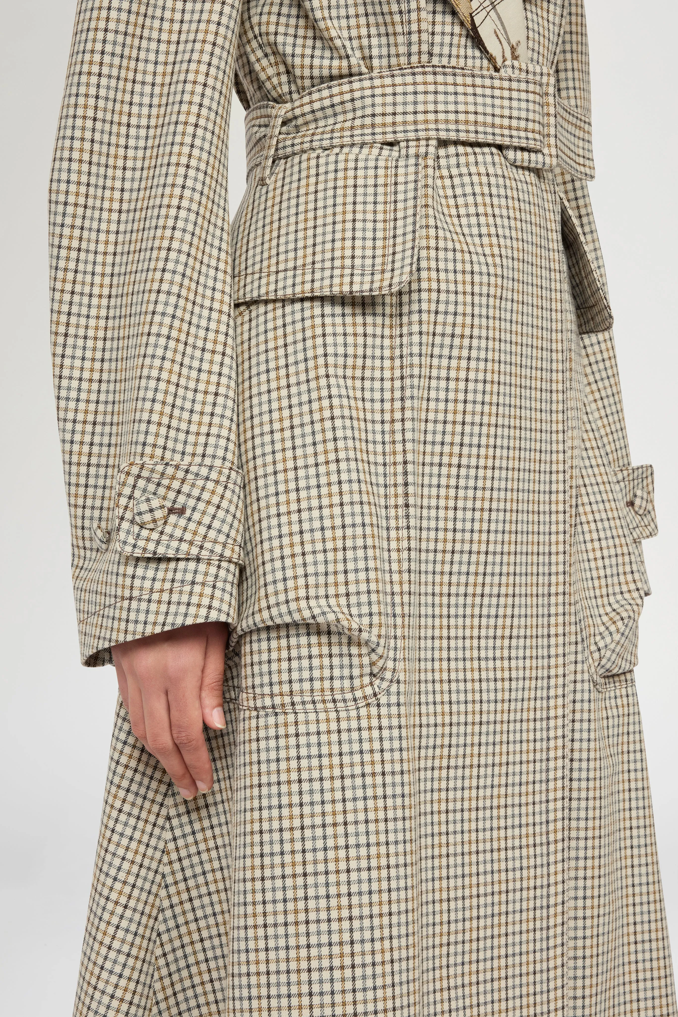 Long Micro Check Coat with Maxi Lapel sold by Antonio Marras product image thumbnail 4