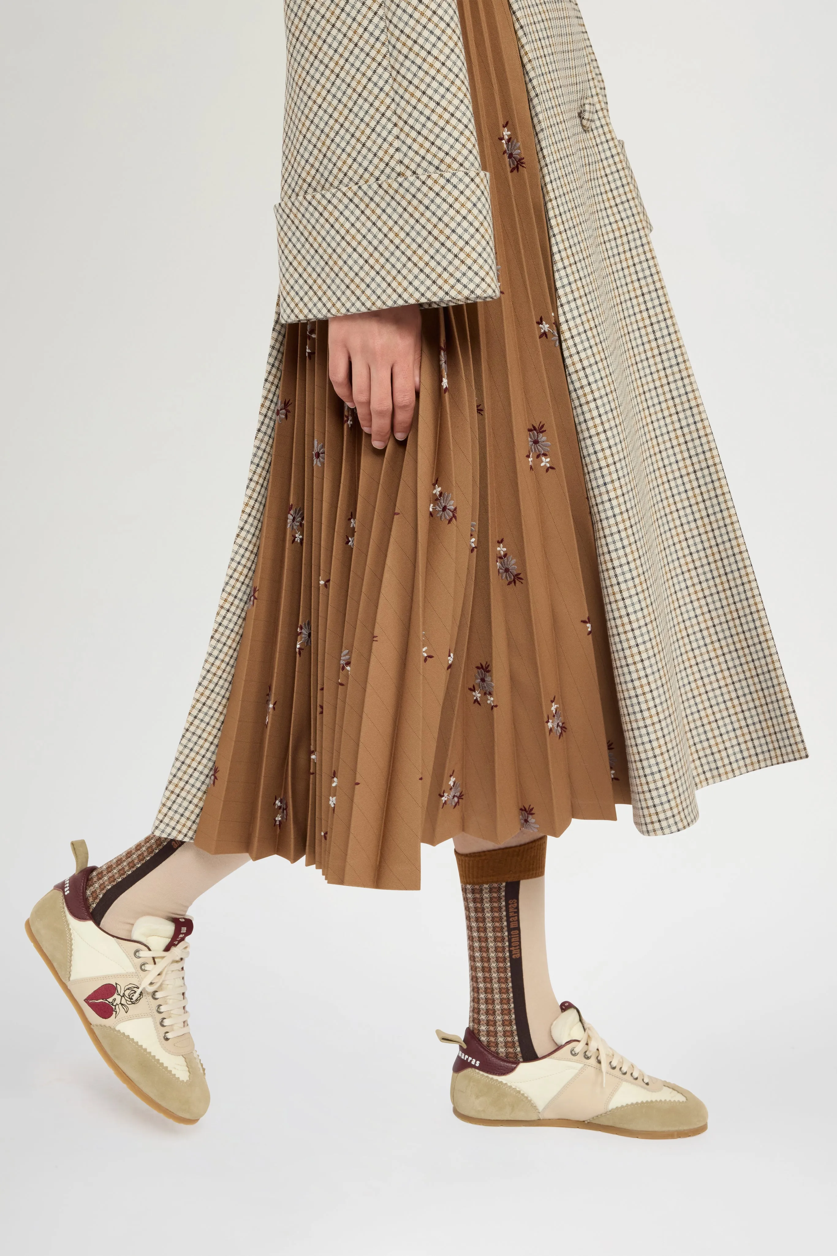 Long Micro Check Coat with Plissé Insert sold by Antonio Marras product image thumbnail 4