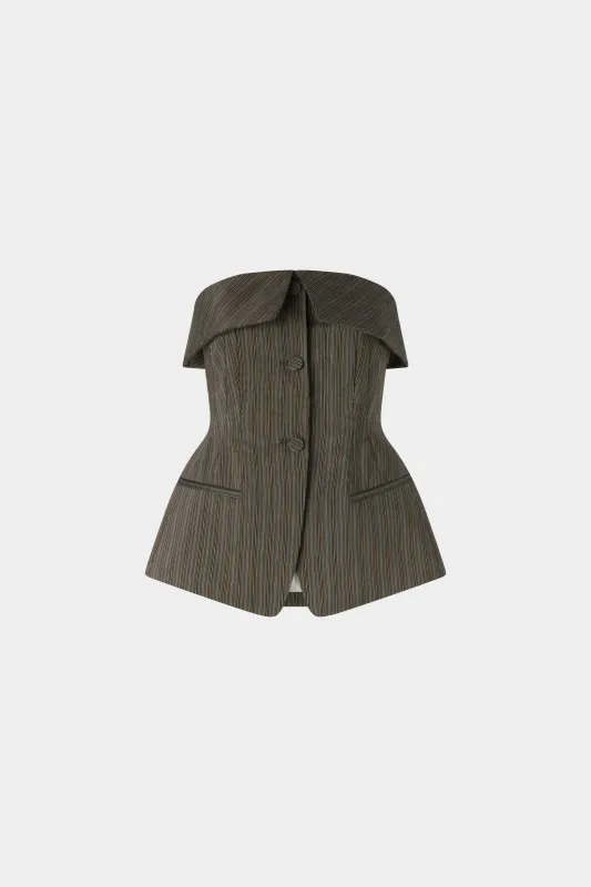 Pinstripe Jacquard Cotton Bustier made by Antonio Marras