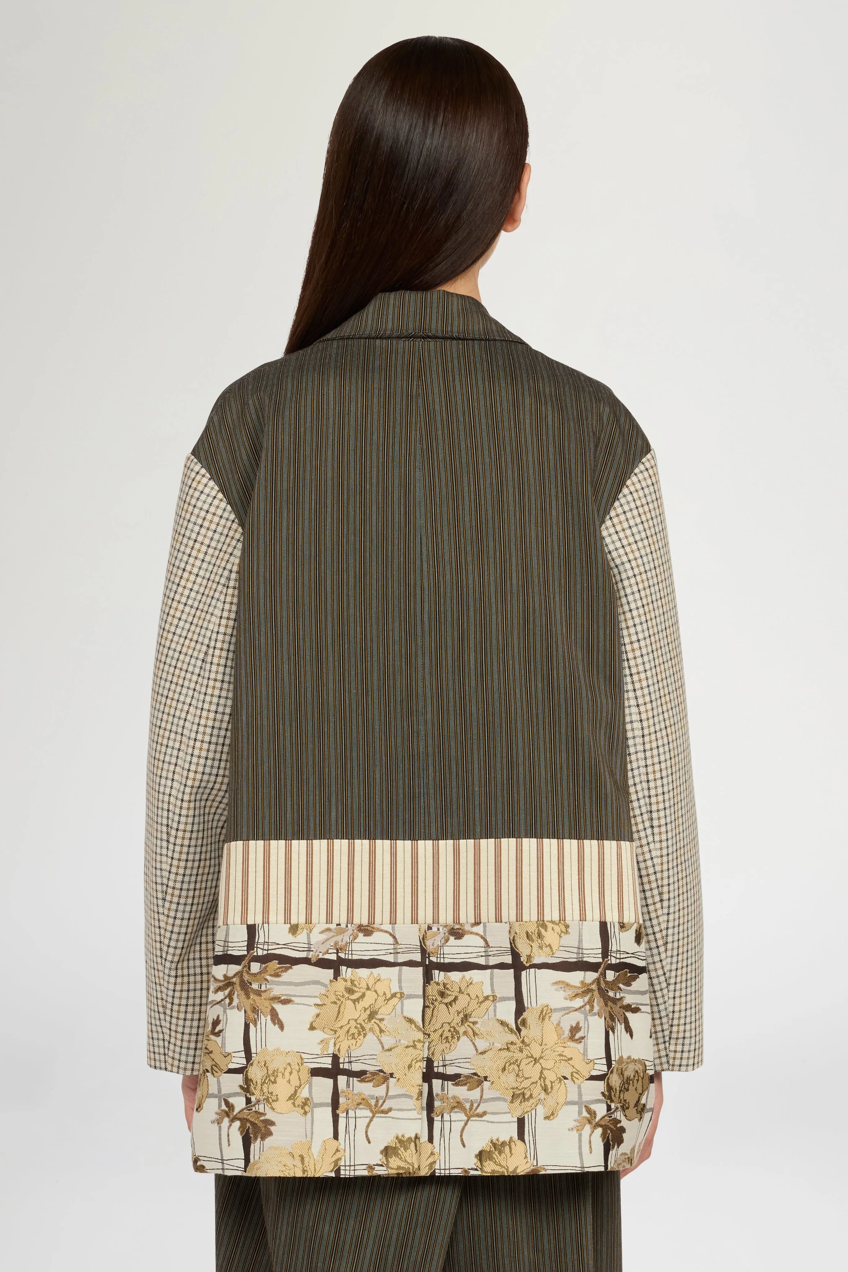 Single-Breasted Pinstripe and Floral Jacquard Jacket sold by Antonio Marras product image thumbnail 3