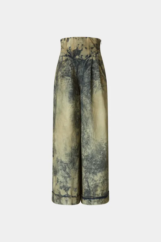 Bustier High-Waisted Denim Palazzo Pants made by Antonio Marras